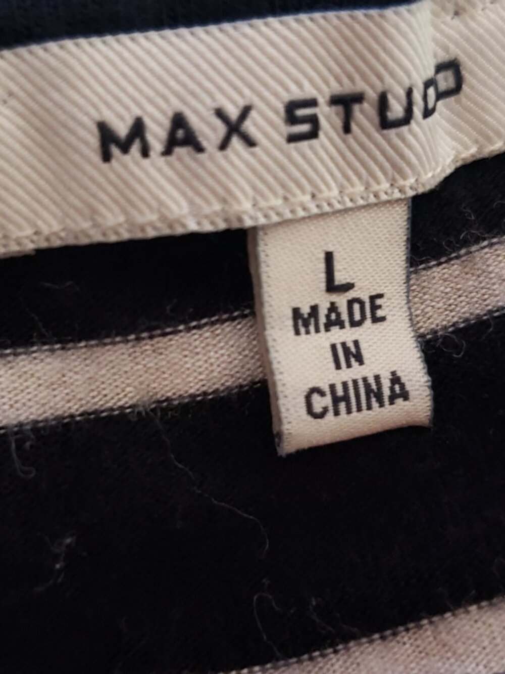 Max Studio Keyhole Shift Dress L Black Stripe Knit Casual Preppy 90s Minimalist - Picture 5 of 8